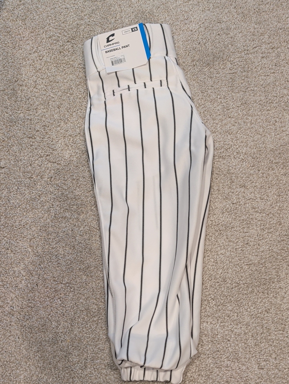 Boy’s Champro White Pinstripe Baseball Joggers